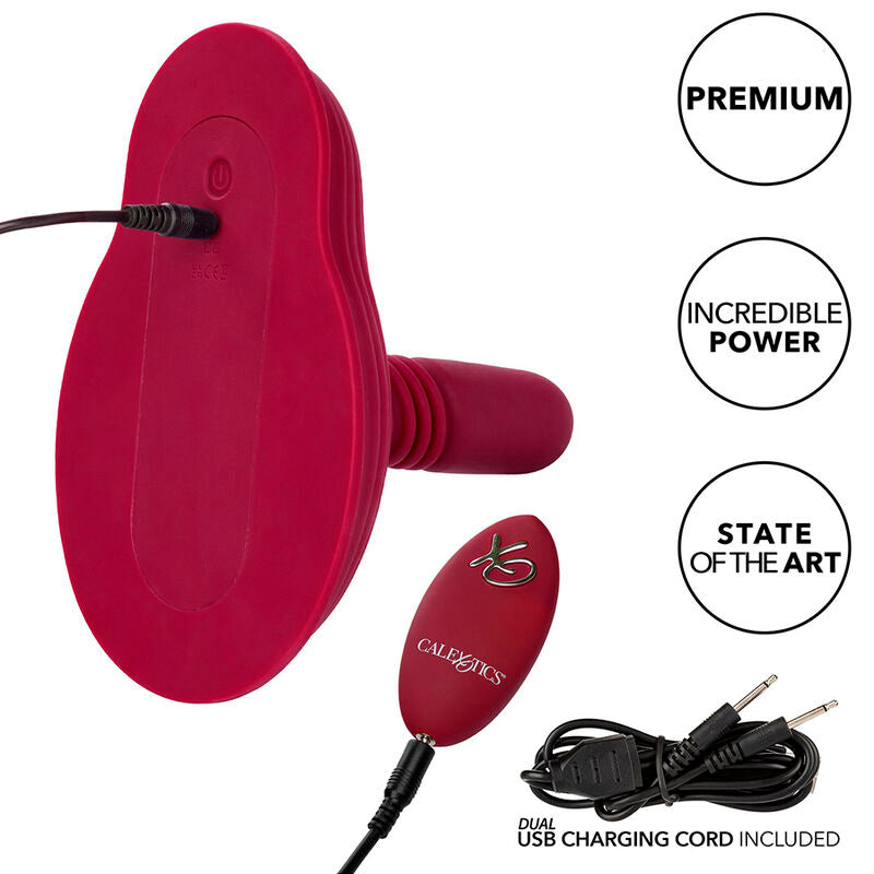 CALEXOTICS - RIDER MASSAGER DOUBLE MOTEUR TÉLÉCOMMANDE ROUGE