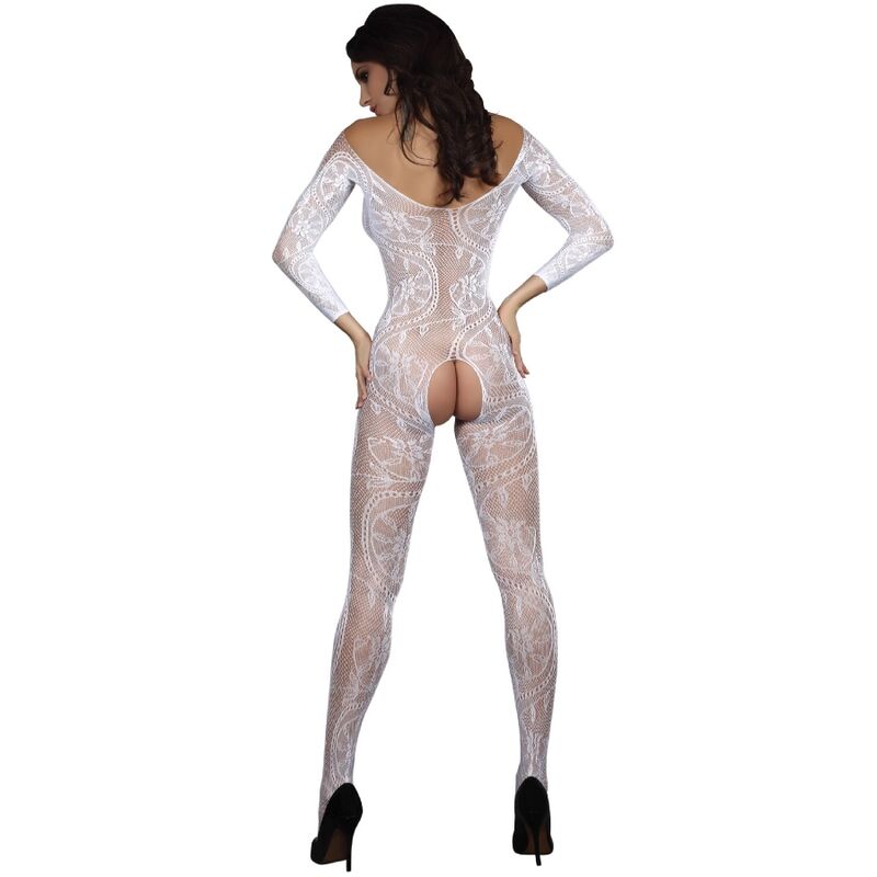 LIVCO CORSETTI FASHION - ZITA LC 17199 BODYSTOCKING SANS CROCHET BLANC TAILLE UNIQUE