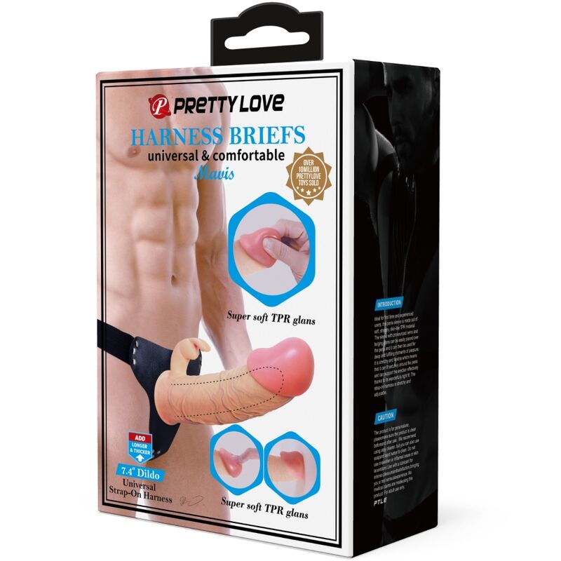 PRETTY LOVE - MAVIS HARNAIS CULOTTE UNIVERSELLE AVEC GODE 19 CM NATUREL