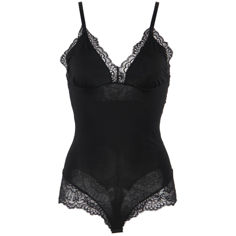 SUBBLIME - TEDDY DÉTAIL DENTELLE FLORALE NOIR L/XL