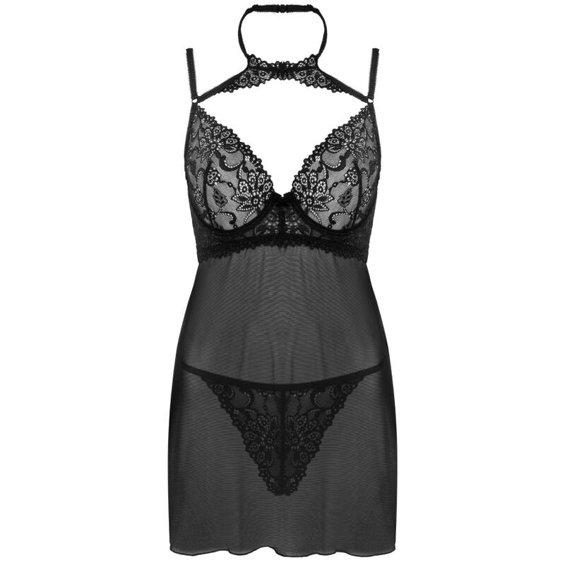 LIVCO CORSETTI FASHION - ENSEMBLE BINELLA BABYDOLL + THONG NOIR