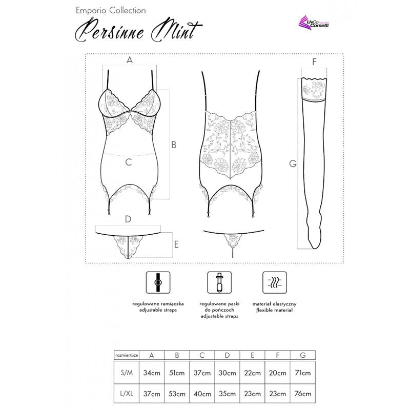 LIVCO CORSETTI FASHION - PERSINNE AVEC EMPORIO ENSEMBLE CORSET + CULOTTE + BAS