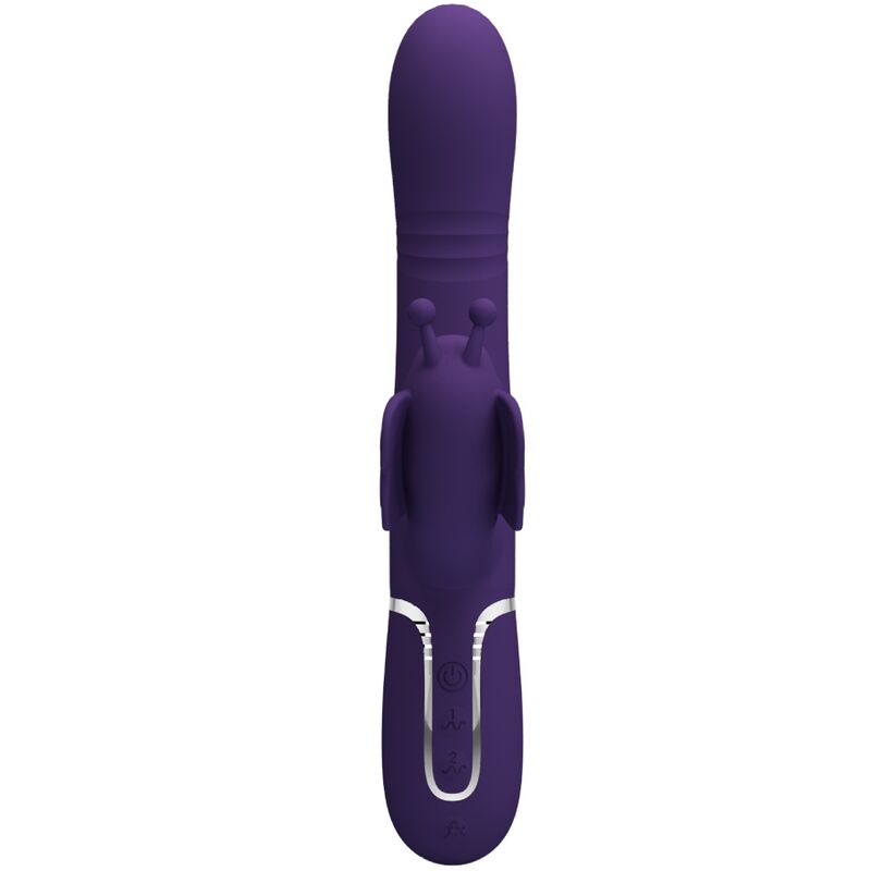 PRETTY LOVE - VIBRATEUR MULTIFONCTION LAPIN 4 EN 1 PAPILLON VIOLET