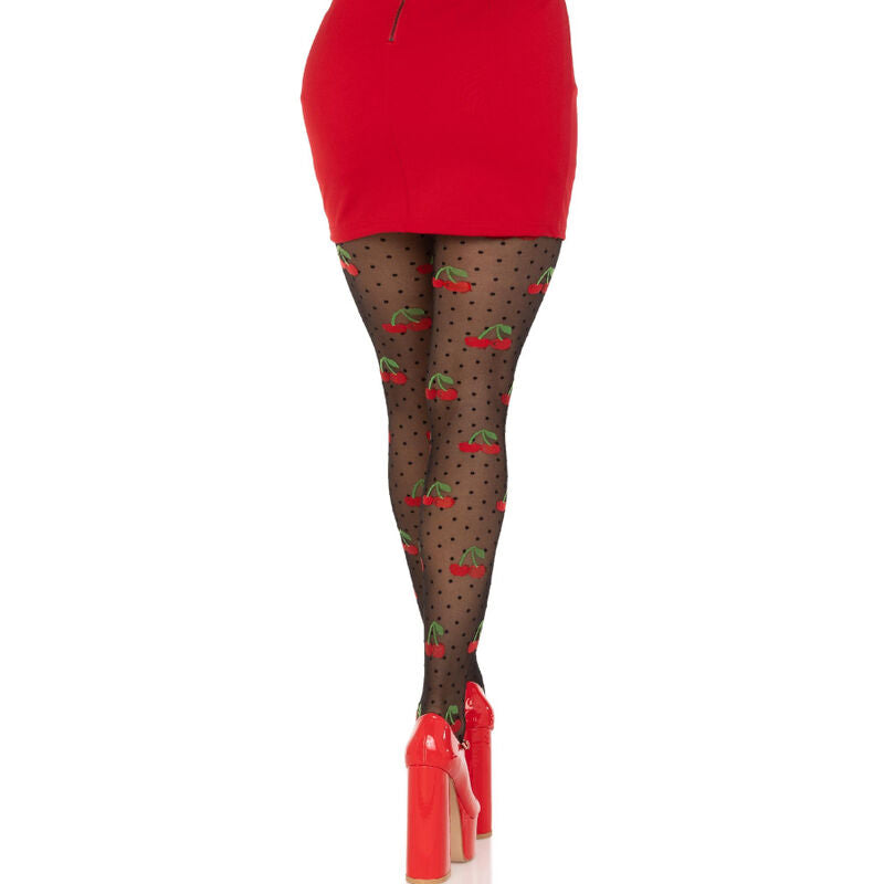 LEG AVENUE - BAS TAUPES CERISE NOIRE