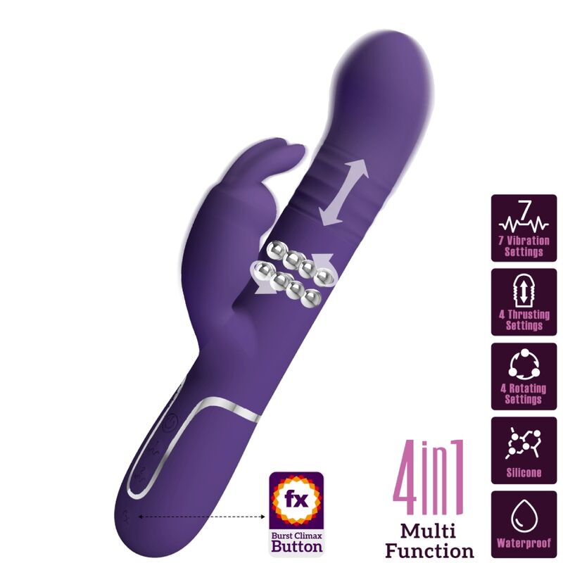 PRETTY LOVE - COALE VIBRATEUR RABBIT 4 EN 1 VIOLET