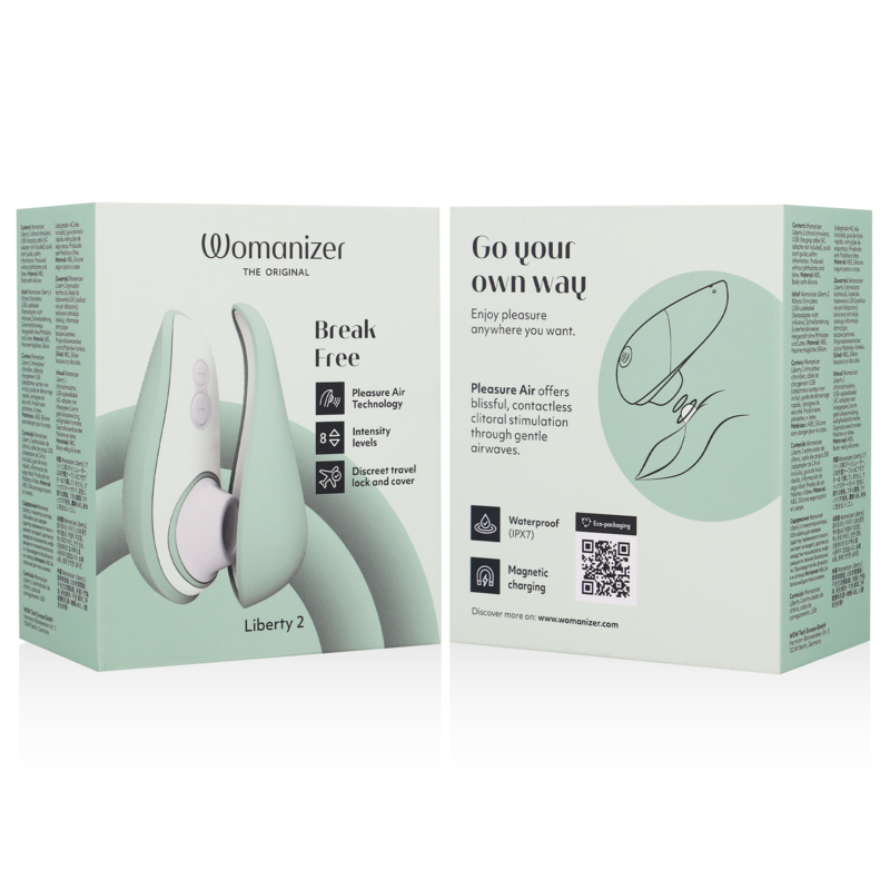 WOMANIZER - LIBERTY 2 STIMULATEUR &amp; VENTOUSE CLITORIS VERT CLAIR