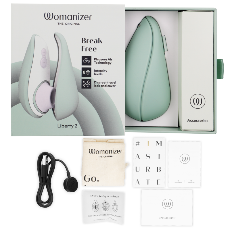 WOMANIZER - LIBERTY 2 STIMULATEUR & VENTOUSE CLITORIS VERT CLAIR