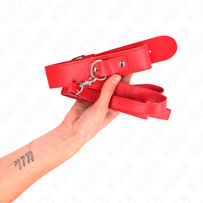 KINK - COLLIER AVEC CEINTURE 116 CM BRACELET ROJO AJUSTABLE 32-50 CM X 8 CM