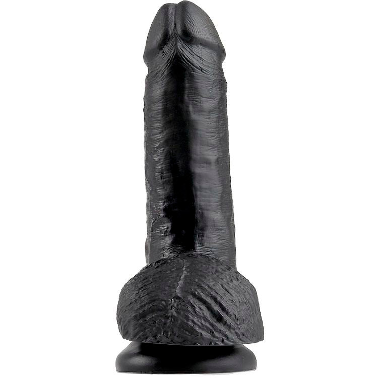 KING COCK - 7 GODE NOIR AVEC BOULES 17,8 CM