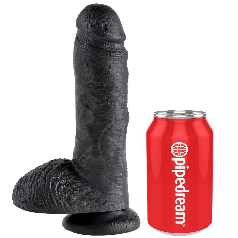 KING COCK - 8 GODE NOIR AVEC BOULES 20.3 CM