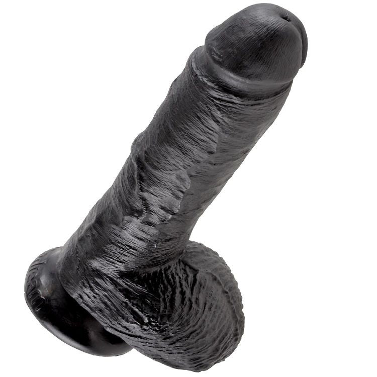 KING COCK - 8 GODE NOIR AVEC BOULES 20.3 CM