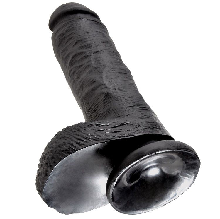 KING COCK - 8 GODE NOIR AVEC BOULES 20.3 CM