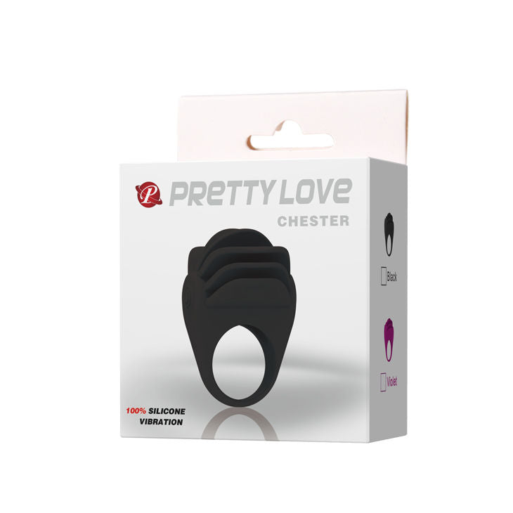 PRETTY LOVE - ANNEAU VIBRATEUR NOIR CHESTER