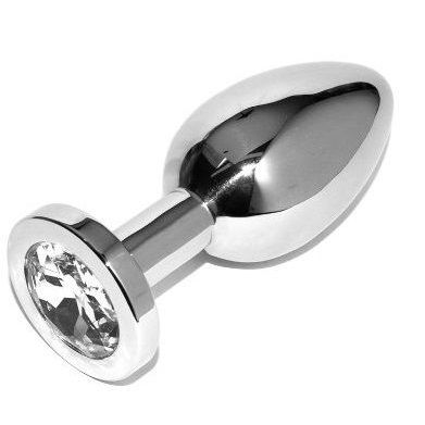 METAL HARD - PLUG ANAL DIAMANT TRANSPARENT PETIT 5,71CM