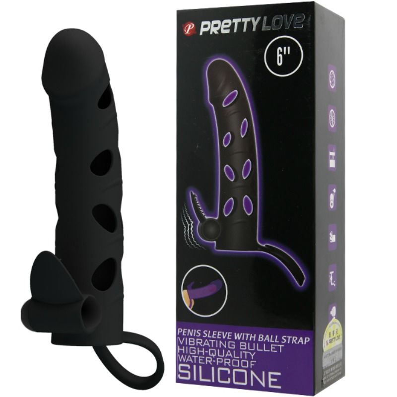 PRETTY LOVE - HOUSSE EN SILICONE AVEC VIBRATION 15,2 CM