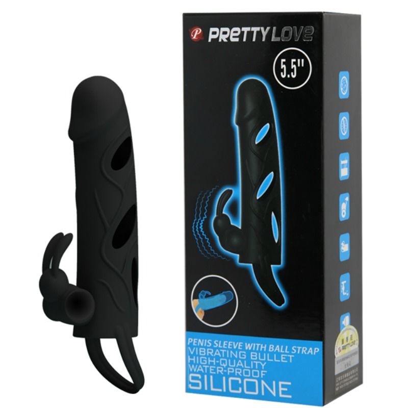 PRETTY LOVE - HOUSSE EN SILICONE AVEC VIBRATION 14 CM 1.0