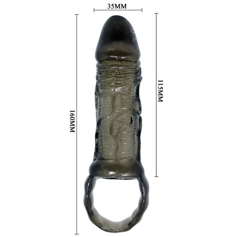 BAILE - GAINE D'EXTENSION DE PÉNIS AVEC SANGLE POUR TESTICULES 11.5 CM