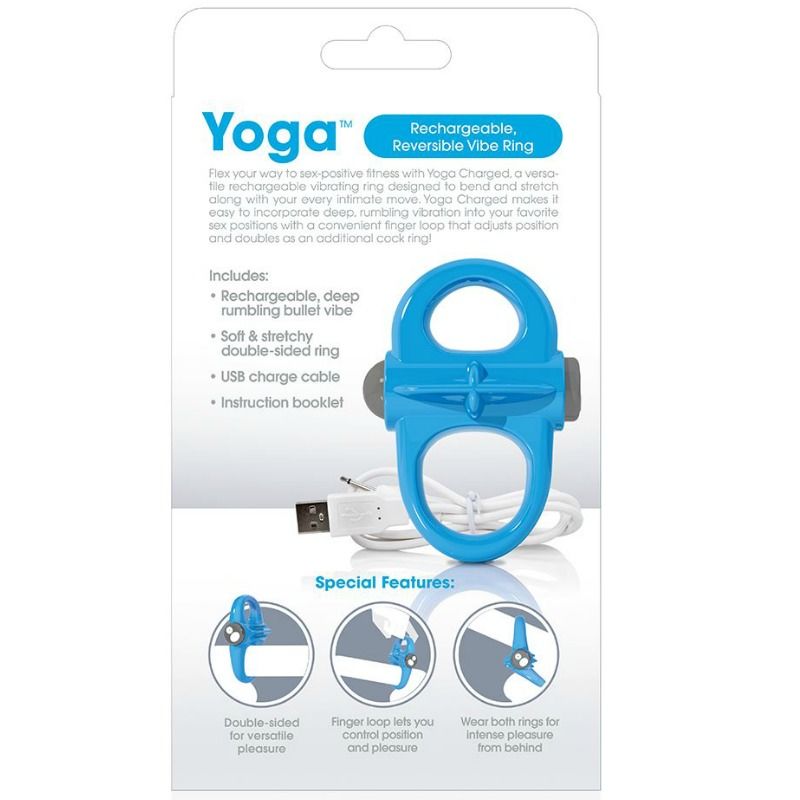 SCREAMING O - ANNEAU PÉNIEN VIBREUR RECHARGEABLE YOGA BLEU