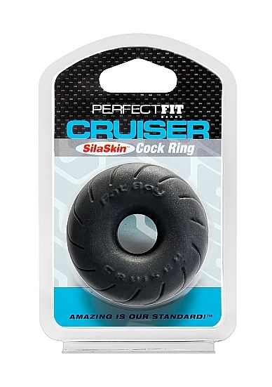 MARQUE PERFECT FIT - BAGUE CRUISER EN SILASKIN FAT BOY NOIR