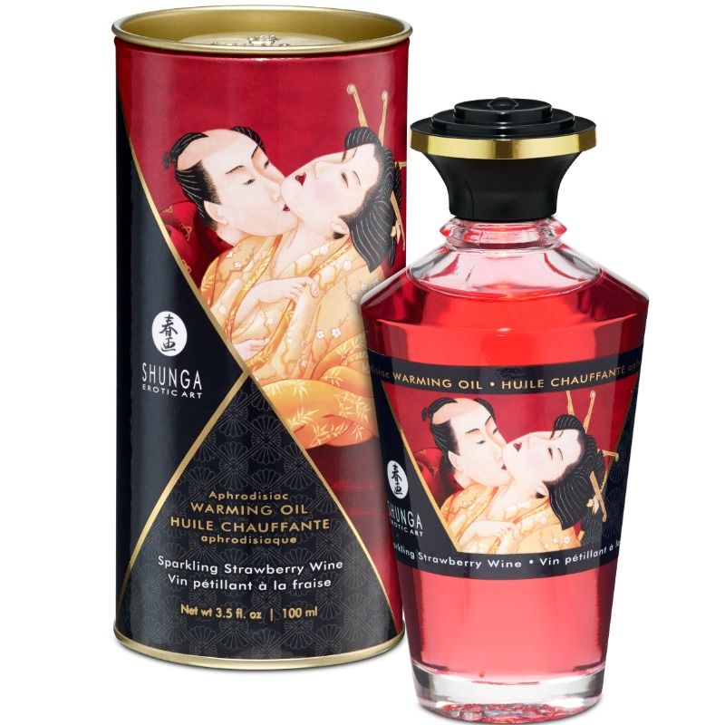 SHUNGA - HUILE DE MASSAGE EFFET CHALEUR FRAISES ET CAVA 100 ML