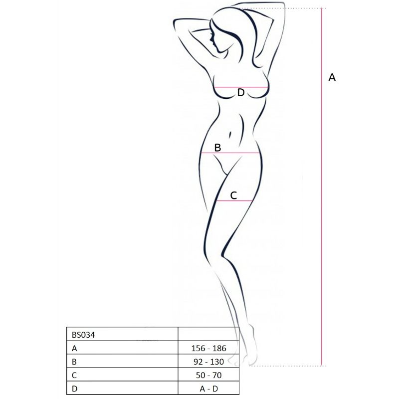 PASSION - FEMME BS034 BODYSTOCKING NOIR TAILLE UNIQUE