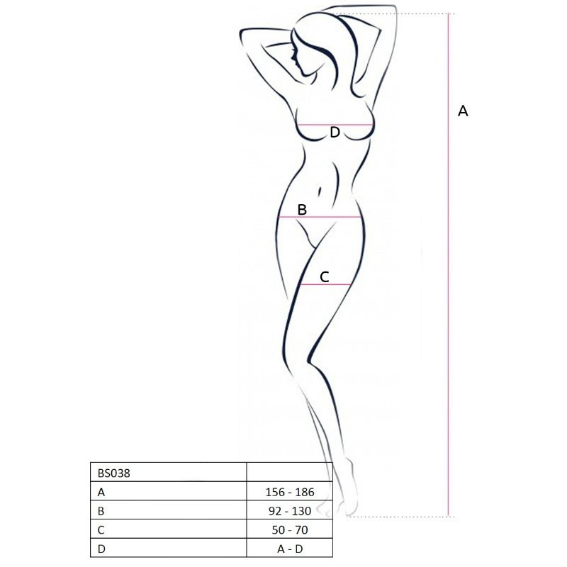 PASSION - FEMME BS038 BODYSTOCKING ROUGE TAILLE UNIQUE