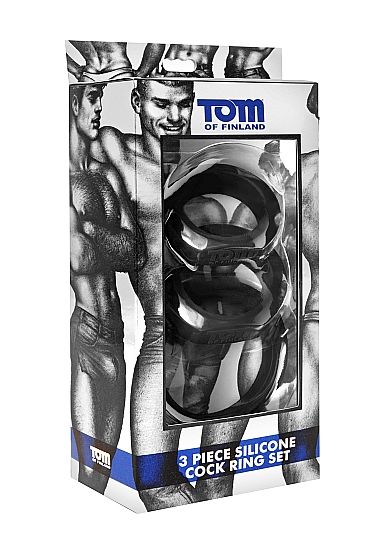 TOM OF FINLAND - ENSEMBLE DE 3 BAGUES EN SILICONE COCK