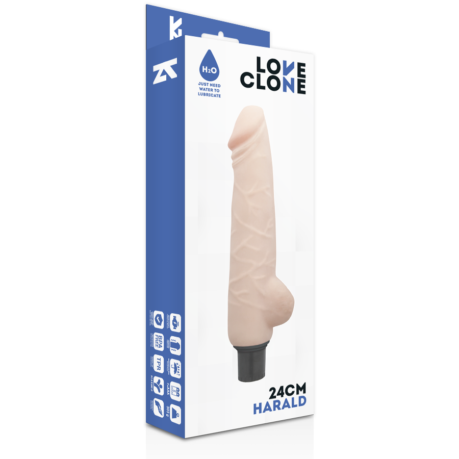 LOVECLONE - VIBRATEUR AUTOLUBRIFIANT HARALD 24 CM -O- 4 CM