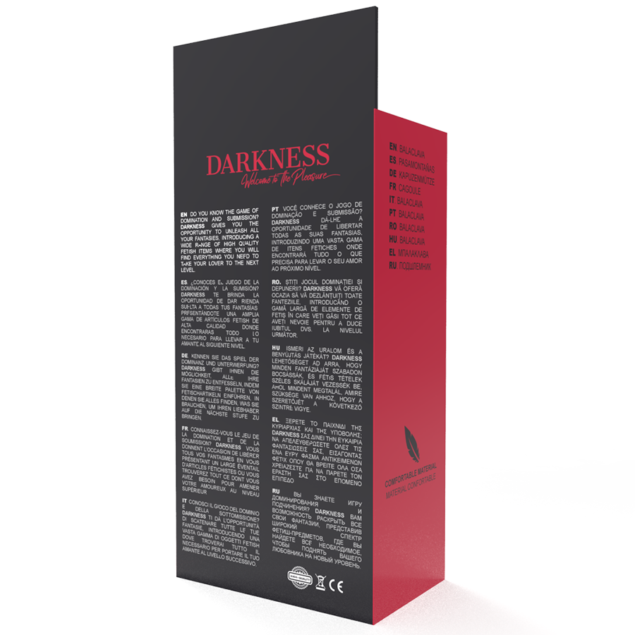 DARKNESS - MASQUE DE SOUMISSION BDSM BOUCHE ET YEUX NOIR