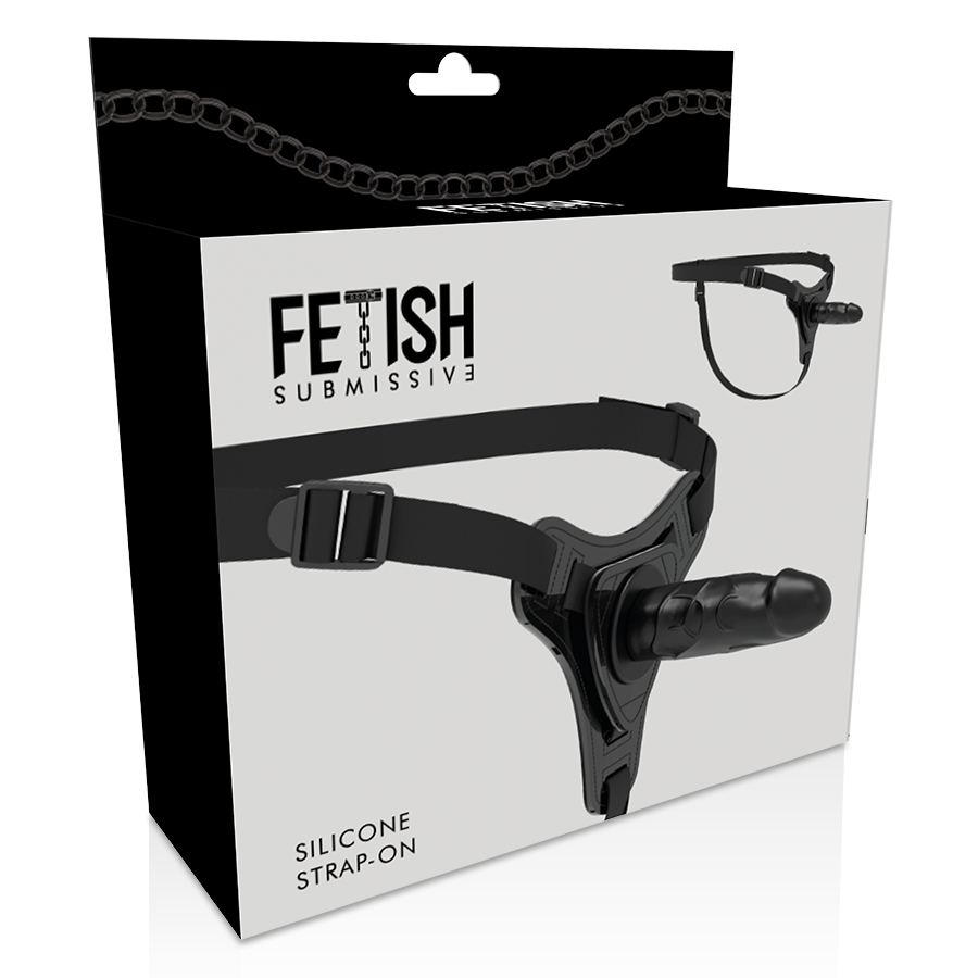 HARNAIS SOUMIS FETISH - SILICONE NOIR RÉALISTE 15 CM