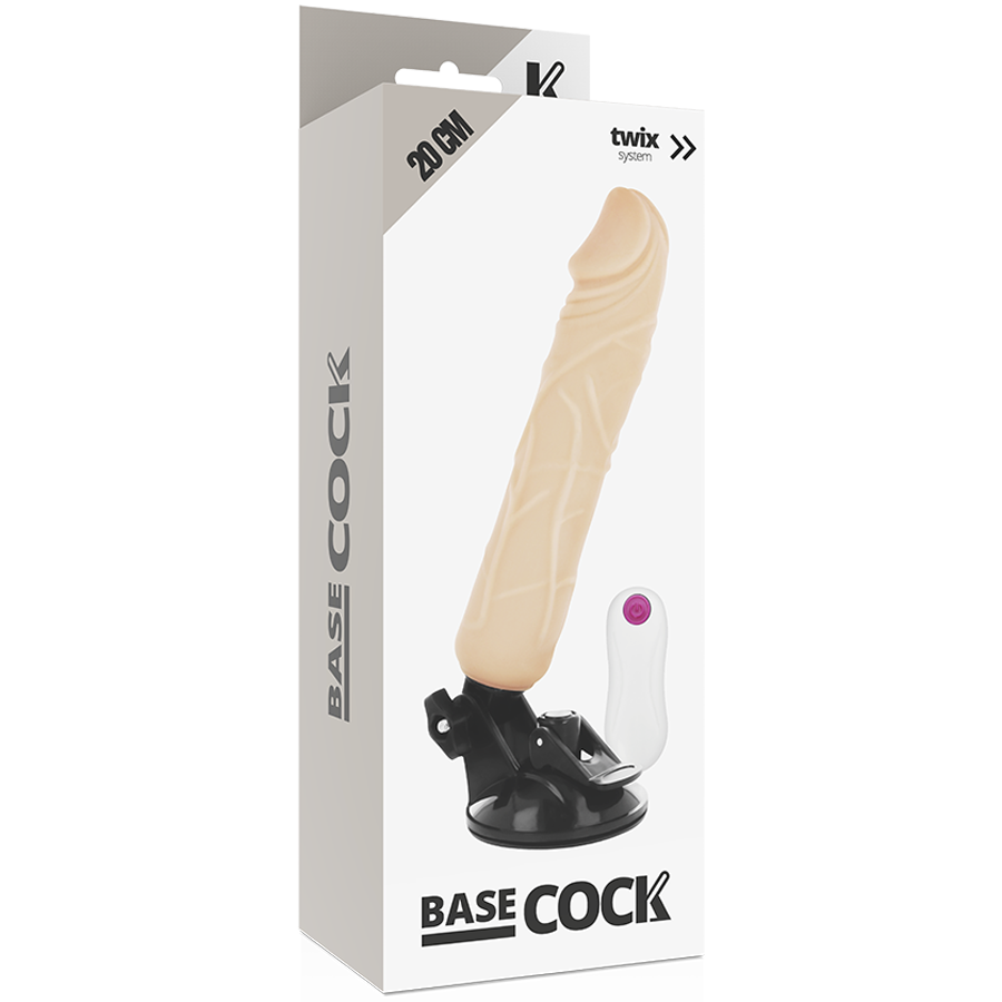 BASECOCK - VIBRATEUR RÉALISTE TÉLÉCOMMANDE NATUREL 20 CM -O- 4 CM