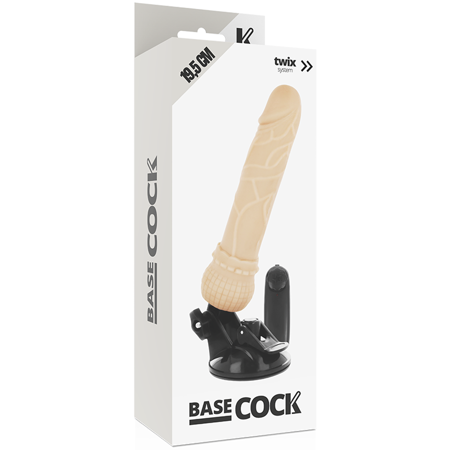 BASECOCK - VIBRATEUR RÉALISTE TÉLÉCOMMANDE NATUREL 19.5 CM -O- 4 CM