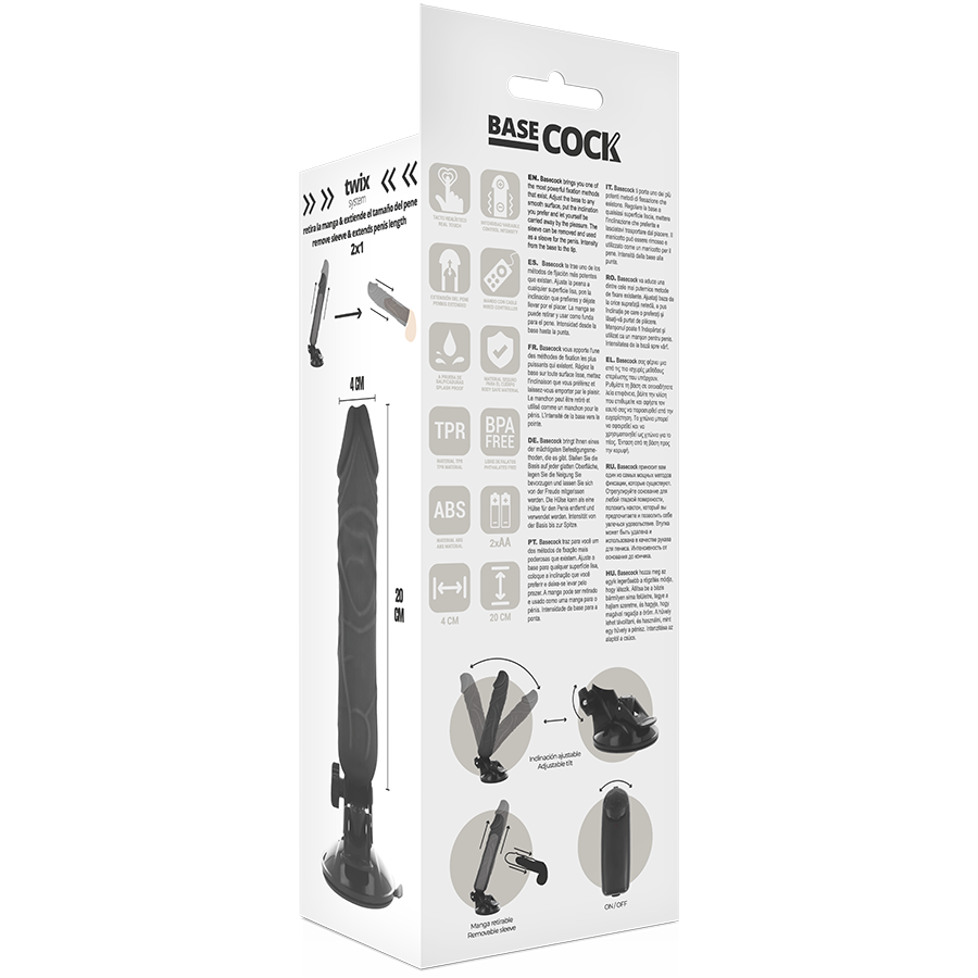 BASECOCK - VIBRATEUR TÉLÉCOMMANDE NATUREL RÉALISTE 20 CM -O- 4 CM