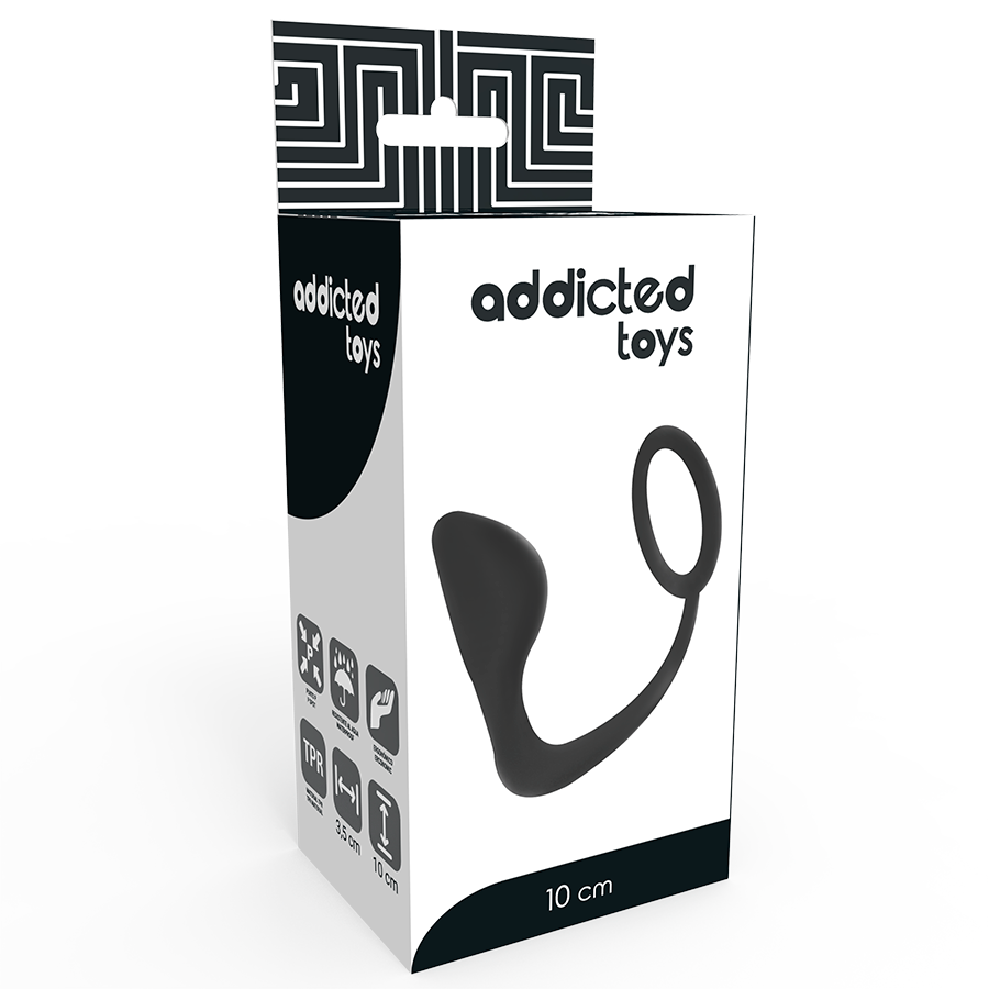 ADDICTED TOYS - PLUG ANAL AVEC ANNEAU PÉNIS NOIR