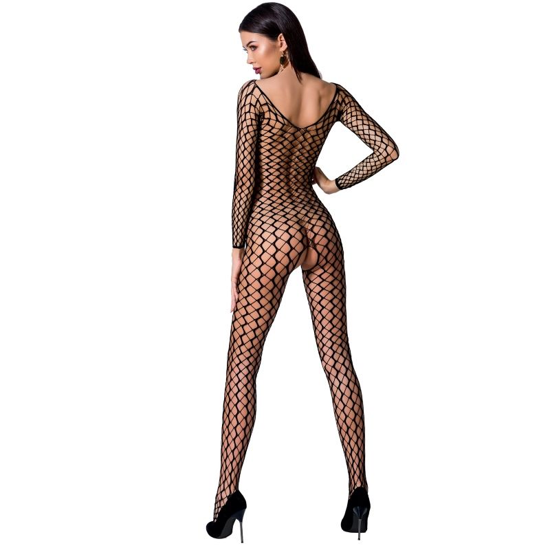 PASSION - FEMME BS068 BODYSTOCKING NOIR TAILLE UNIQUE