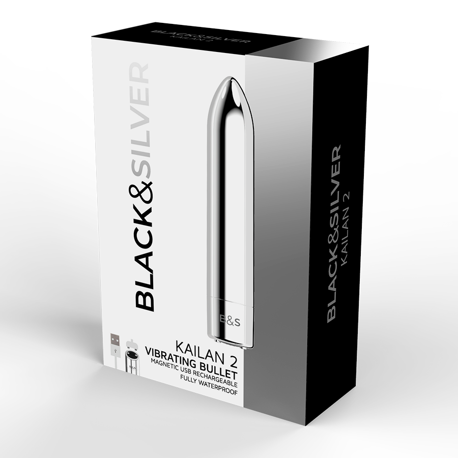 BLACK&SILVER - BALLE MAGNÉTIQUE VIBRANTE KAILAN 2 ARGENT