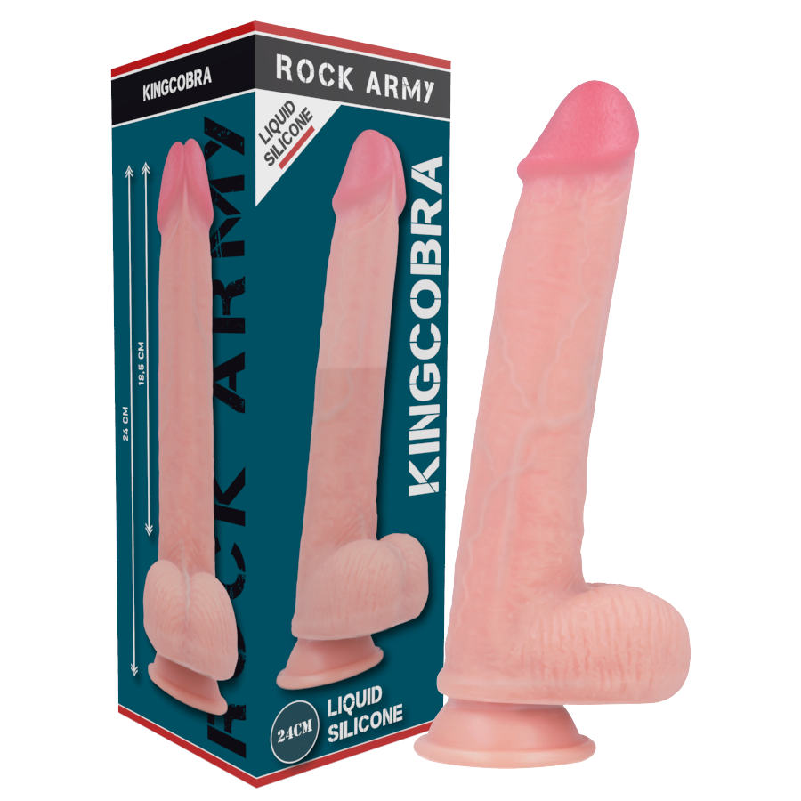 ROCKARMY - SILICONE LIQUIDE PREMIUM KINGCOBRA RÉALISTE 24 CM -O- 4.77 CM