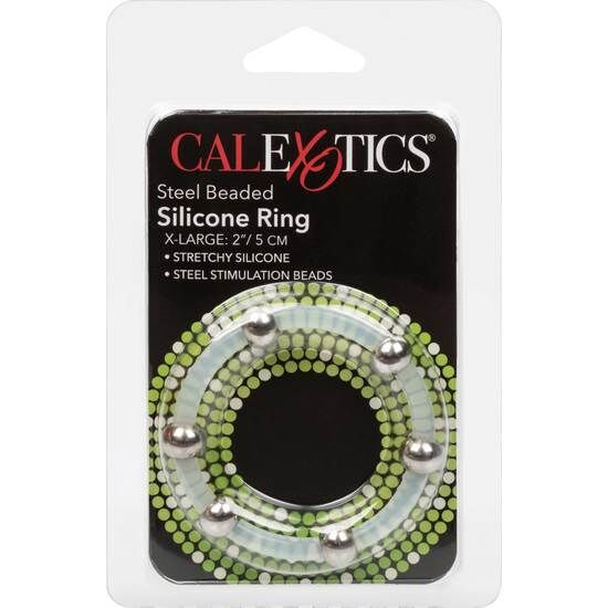 CALEXOTICS - BAGUE EN SILICONE PERLÉE ACIER XL