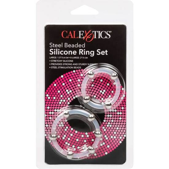 CALEXOTICS - ENSEMBLE DE BAGUES EN SILICONE PERLÉES EN ACIER