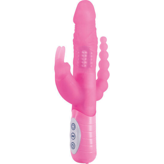 SEVEN CREATIONS - E RABBIT SLIMINE TRIPLE PLAYVIBRATEUR TRIPLE STIMULATION ROSE