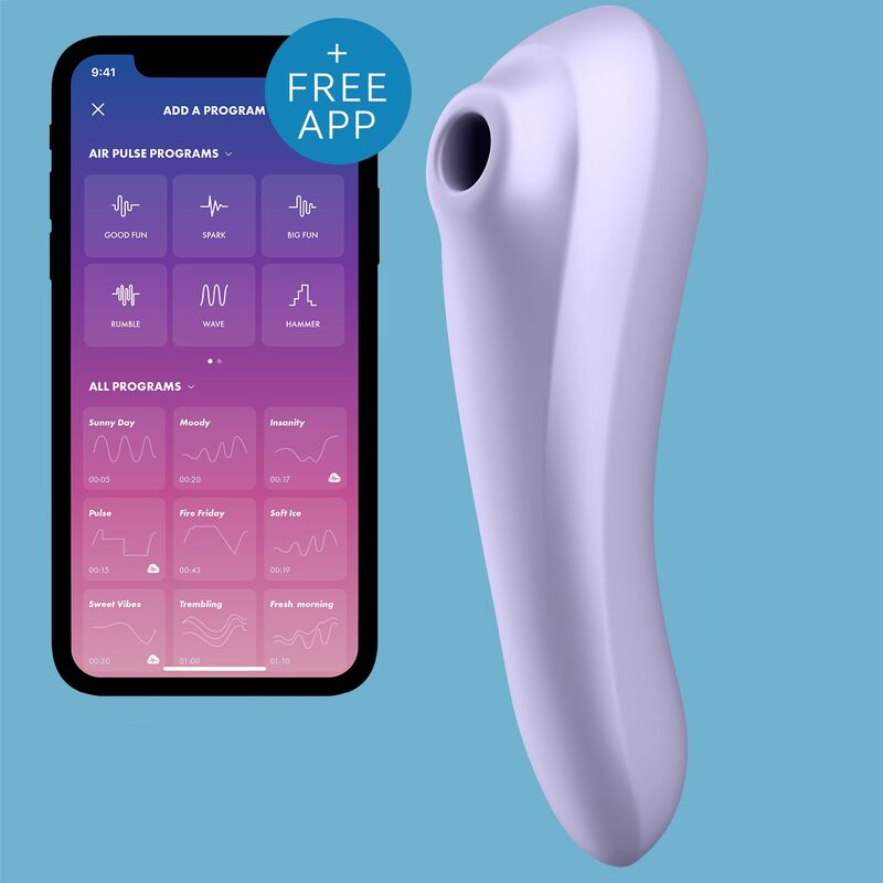 SATISFYER - VIBRATEUR DOUBLE PLAISIR AIR PULSE MAUVE